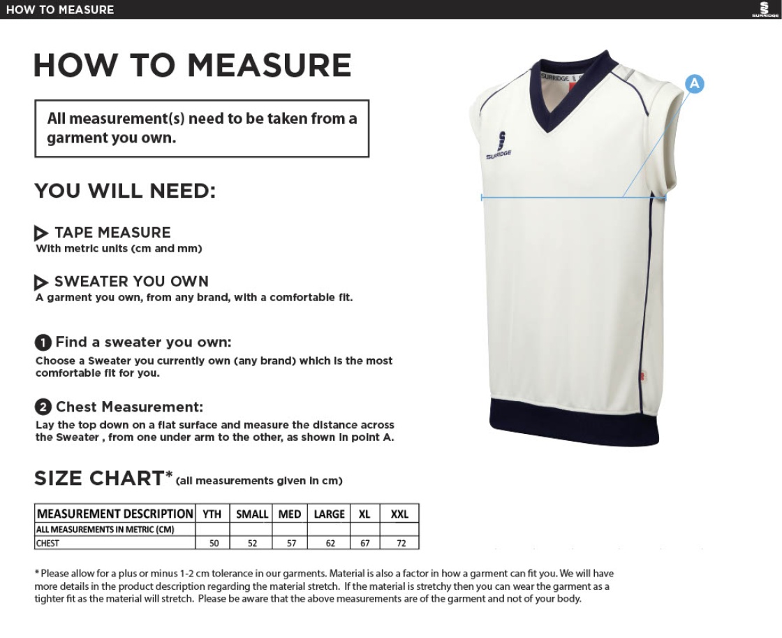 BLANDFORD CC SLEEVELESS SWEATER - Size Guide