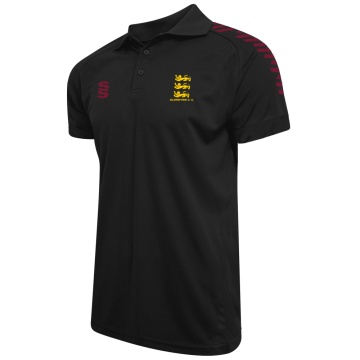 Ladies - Dual Solid Colour Polo - Black