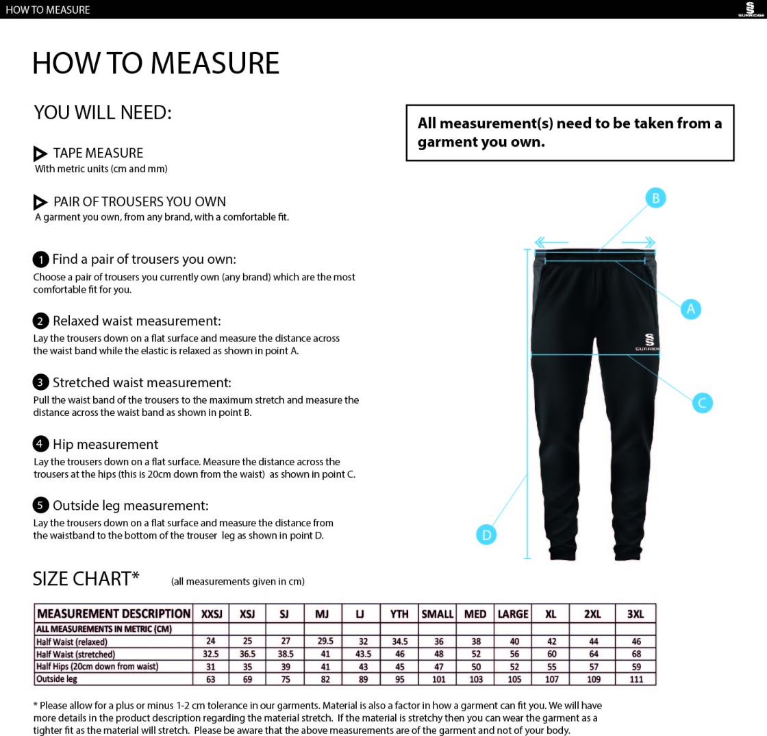 Men's/Juniors - Dual Skinny Pant - Black - Size Guide