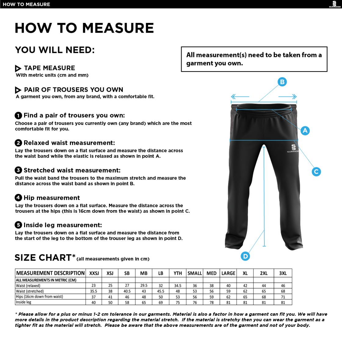 Coaches - Poplin Track Pant : Black - Size Guide